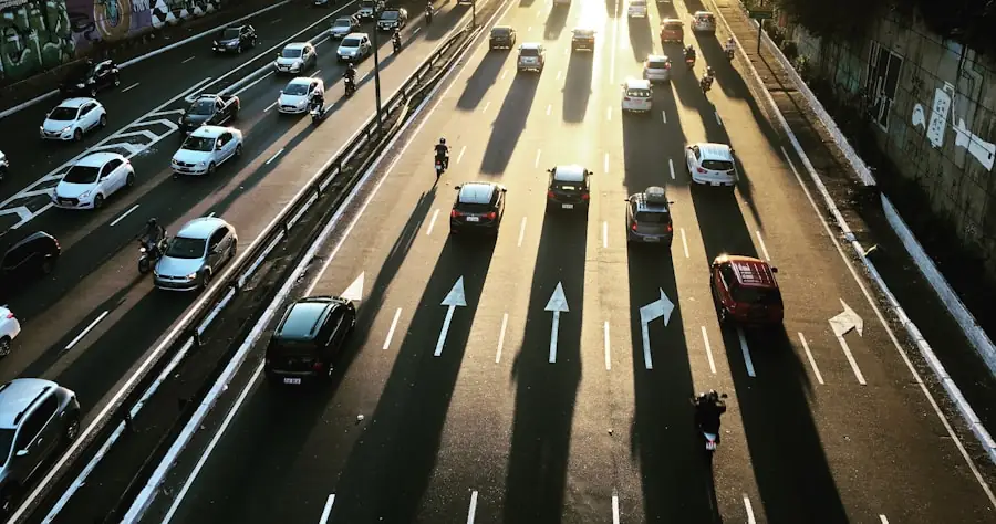 Swiss motorway with traffic
